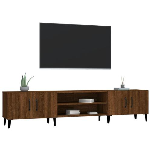 Tv-bord 180x31,5x40 cm konstrueret træ brun egetræsfarve