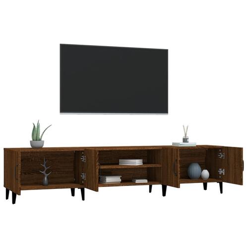 Tv-bord 180x31,5x40 cm konstrueret træ brun egetræsfarve