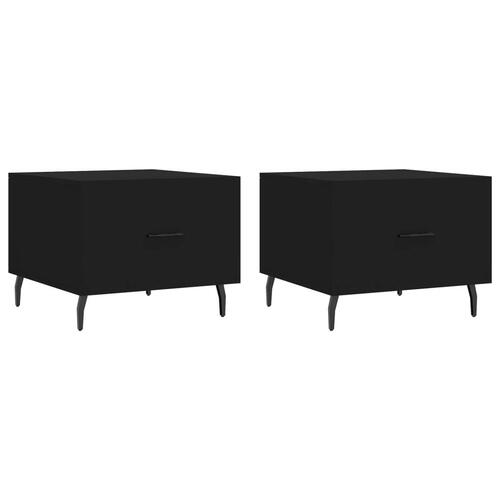 Sofaborde 2 stk. 50x50x40 cm konstrueret træ sort