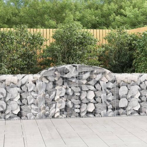 Buede gabionkurve 17 stk. 300x50x80/100 cm galvaniseret jern