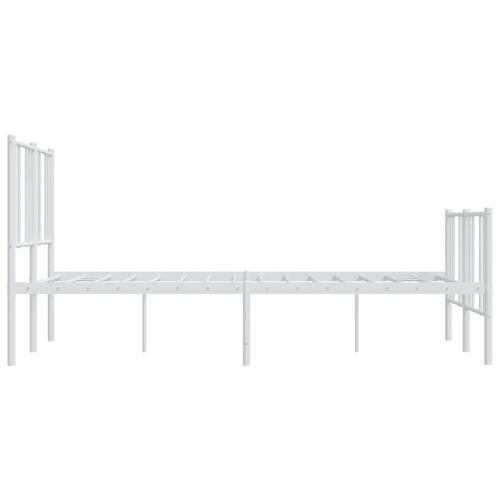 Sengeramme med sengegavl og fodgærde 140x200 cm metal hvid