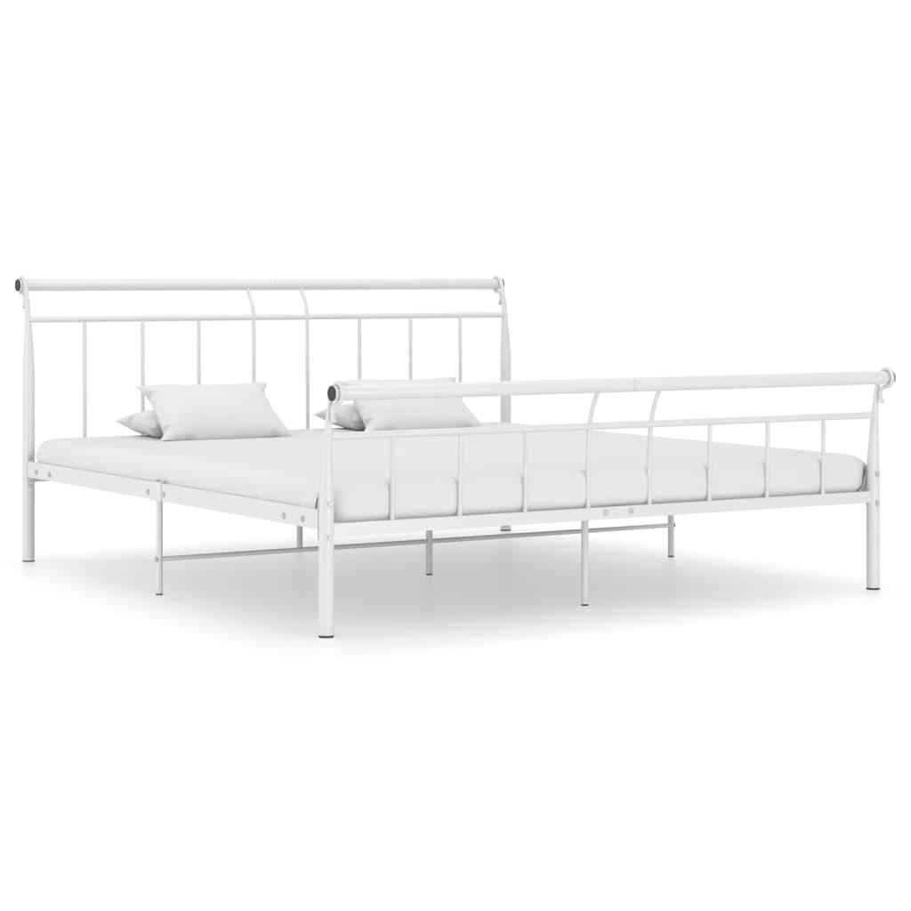 Sengestel 180x200 cm metal hvid