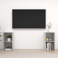 Tv-skabe 2 stk. 72x35x36,5 cm konstrueret træ betongrå