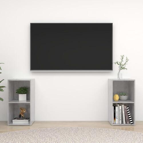 Tv-skabe 2 stk. 72x35x36,5 cm konstrueret træ betongrå