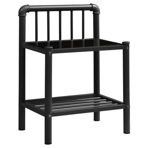 Sengeskab 45x34,5x62,5 cm metal og glas sort