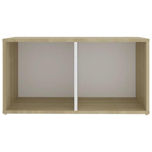 Tv-skabe 2 stk. 72x35x36,5 cm konstrueret træ hvid og sonoma-eg