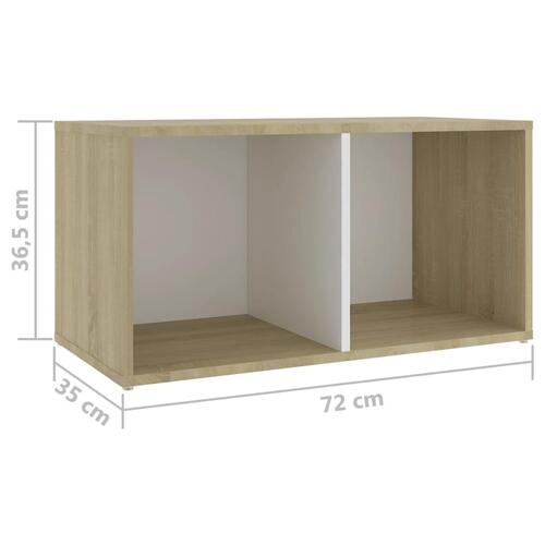 Tv-skabe 2 stk. 72x35x36,5 cm konstrueret træ hvid og sonoma-eg