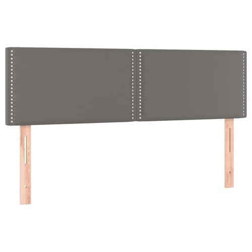 Kontinentalseng med madras 140x200 cm kunstlæder grå