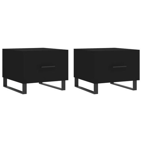 Sofaborde 2 stk. 50x50x40 cm konstrueret træ sort