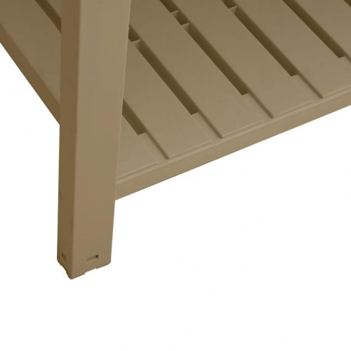 Højbed 110×45×79 cm i polypropylen - lysebrun med hylde
