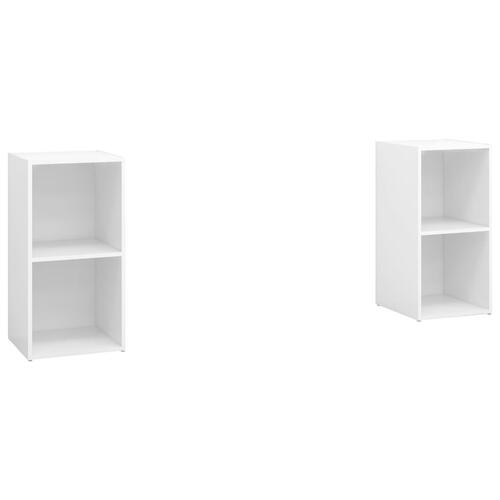 Tv-skabe 2 stk. 72x35x36,5 cm konstrueret træ hvid højglans