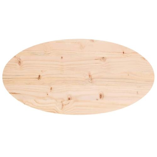 Bordplade 80x40x2,5 cm oval massivt fyrretræ