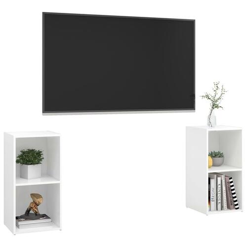 Tv-skabe 2 stk. 72x35x36,5 cm konstrueret træ hvid højglans