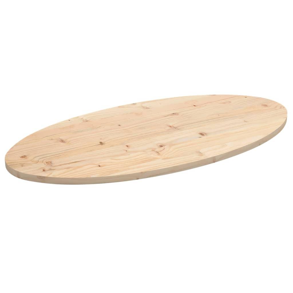Bordplade Oval Massivt Fyrretræ - Naturfarvet / 90 x 45 x 2.5 cm