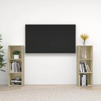 Tv-skabe 2 stk. 107x35x37 cm konstrueret træ sonoma-eg