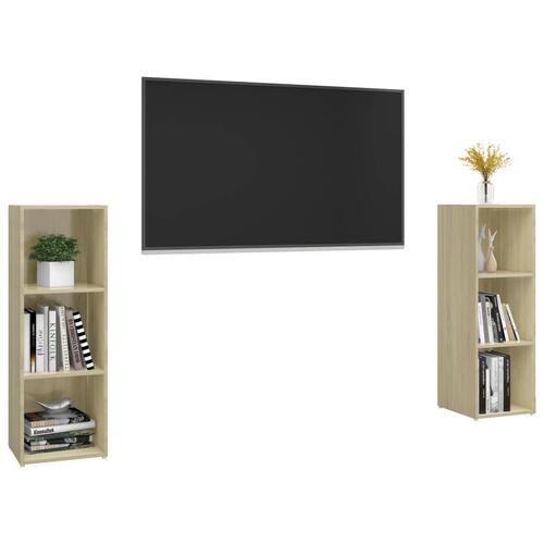 Tv-skabe 2 stk. 107x35x37 cm konstrueret træ sonoma-eg