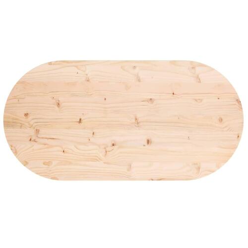 Bordplade 90x45x2,5 cm oval massivt fyrretræ