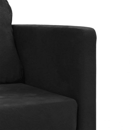 2-i-1 sovesofa i velour - sort, 122×204×55 cm