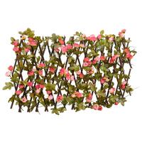 Espalier med kunstig vedbend 180x20 cm udvidelig mørk pink