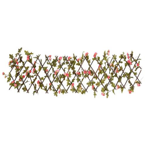 Espalier med kunstig vedbend 180x20 cm udvidelig mørk pink