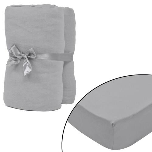 Lagner 2 styks Bomuld 160 gsm 140x200-160x200 cm Grå