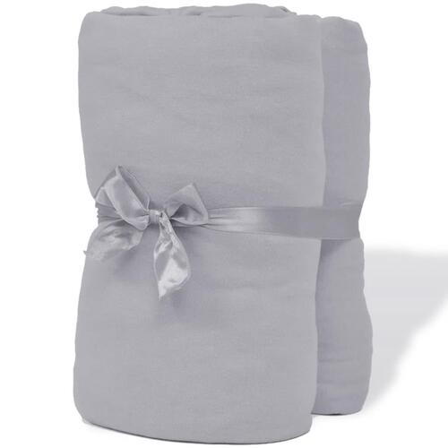 Lagner 2 styks Bomuld 160 gsm 140x200-160x200 cm Grå