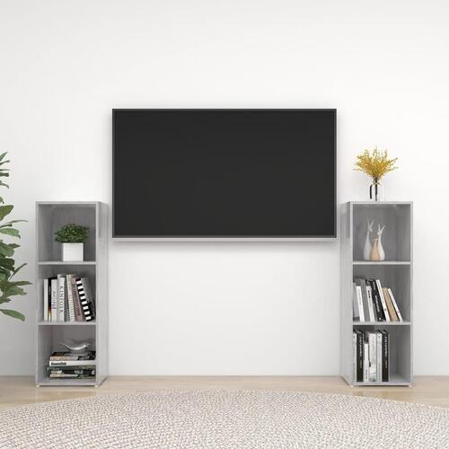 Tv-skabe 2 stk. 107x35x37 cm spånplade betongrå