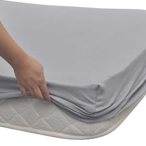 Lagner 2 styks Bomuld 160 gsm 140x200-160x200 cm Grå