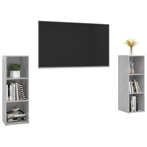 Tv-skabe 2 stk. 107x35x37 cm spånplade betongrå