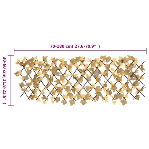 Espalier med kunstige ahornblade 180x60 cm udvidelig orange