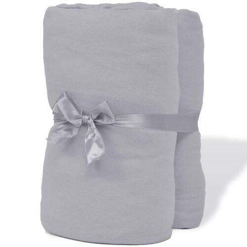 Lagner 2 styks Bomuld 160 gsm 180x200-200x220 cm Grå