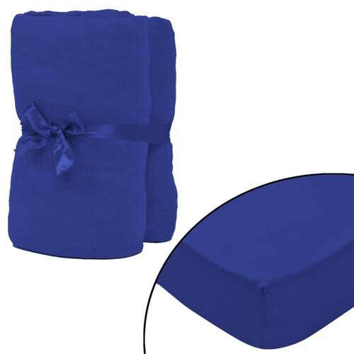 Lagner 2 styks Bomuld 160 gsm 120x200-130x200 cm blå