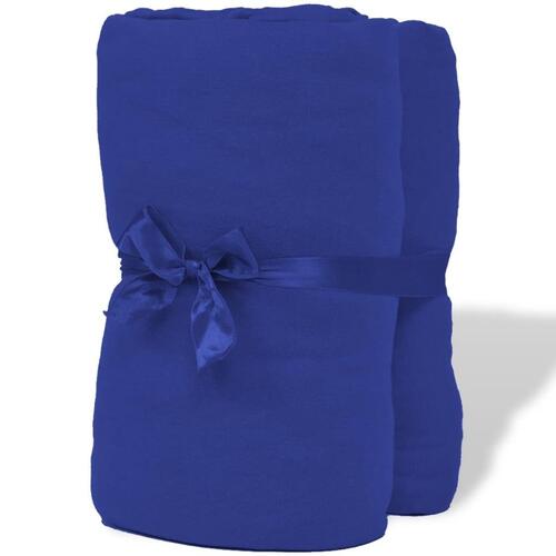 Lagner 2 styks Bomuld 160 gsm 120x200-130x200 cm blå