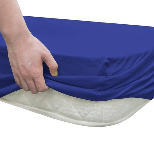 Lagner 2 styks Bomuld 160 gsm 120x200-130x200 cm blå