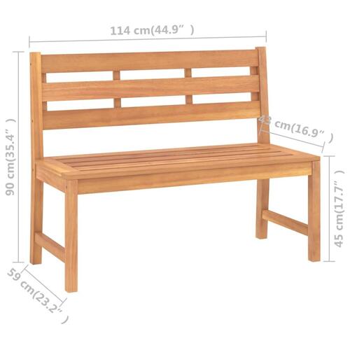 Havebænk 114 cm massivt teaktræ