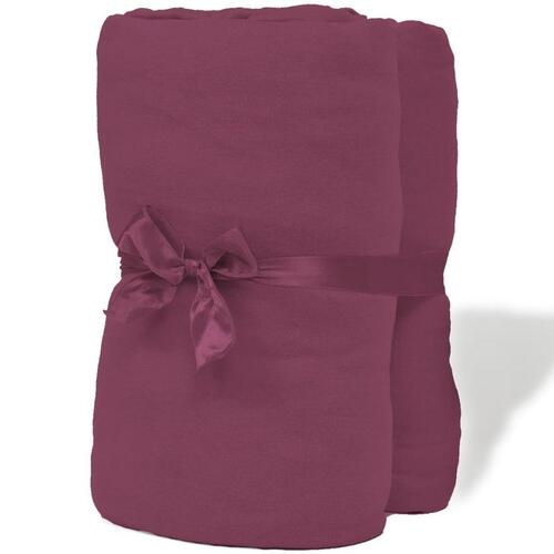 Lagner 2 styks Bomuld 160 gsm 140x200-160x200 cm Bourgogne