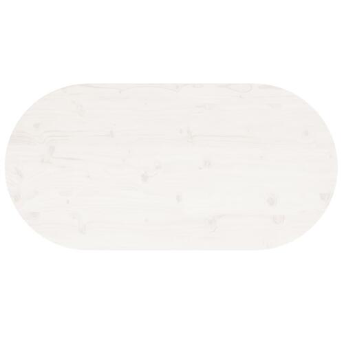 Bordplade 90x45x2,5 cm oval massivt fyrretræ hvid