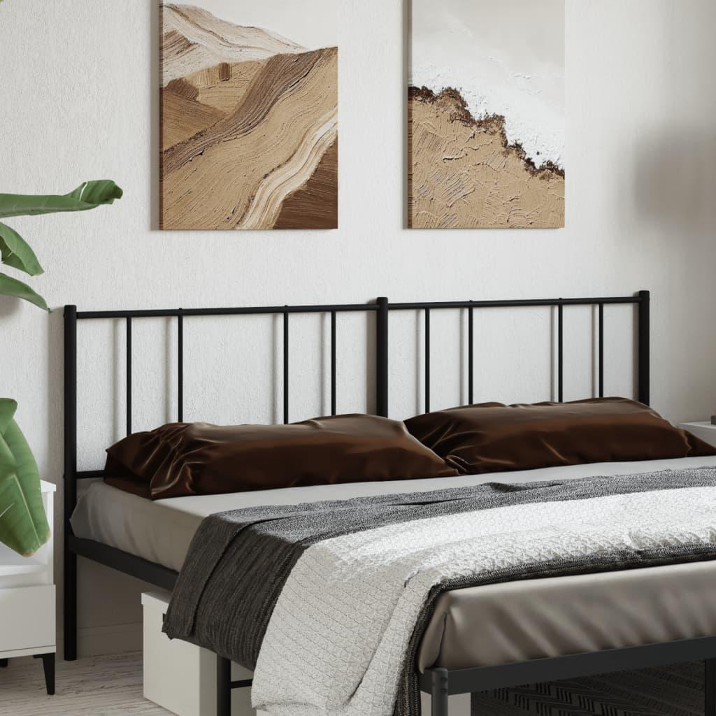 Sengegavl 180 cm metal sort
