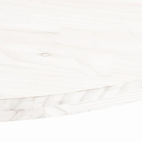 Bordplade 90x45x2,5 cm oval massivt fyrretræ hvid