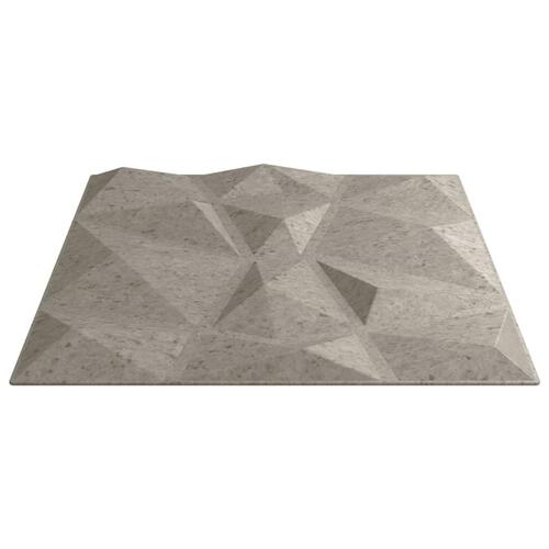 Vægpaneler 48 stk. 50x50 cm 12 m² XPS diamant betongrå
