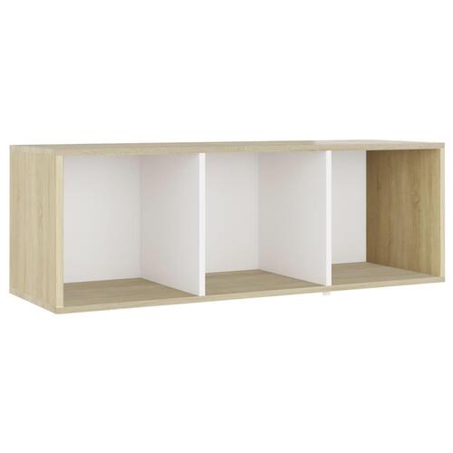 Tv-skabe 2 stk. 107x35x37 cm konstrueret træ hvid og sonoma-eg