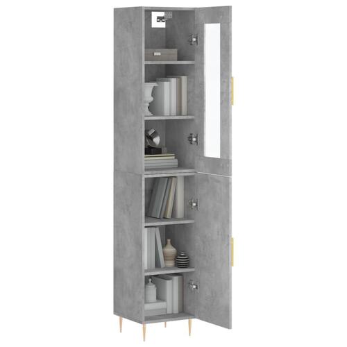 Skab 34,5x34x180 cm konstrueret træ betongrå