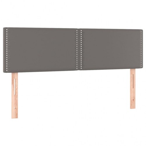 Kontinentalseng med madras 140x190 cm - kunstlæder, grå