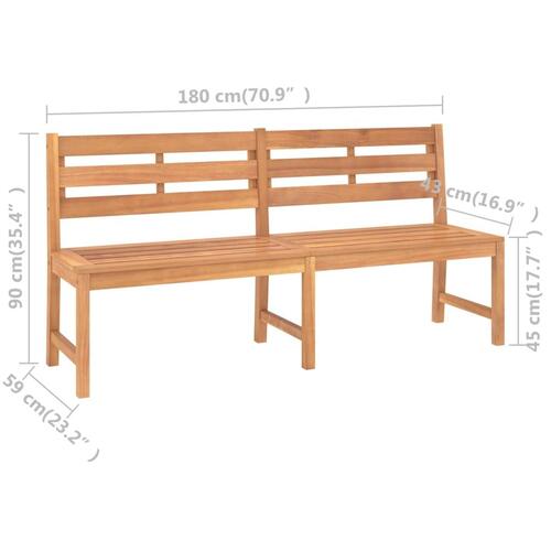 Havebænk 180 cm massivt teaktræ