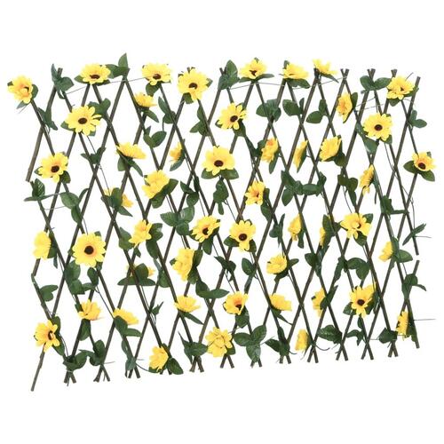 Espalier med kunstig vedbend 180x60 cm udvidelig gul