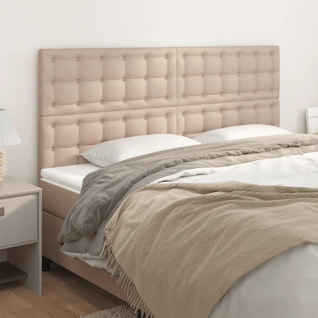 Sengegavle 80X5X78/88 Cm Kunstlæder Farvet Cappuccino - Høj / 160 cm