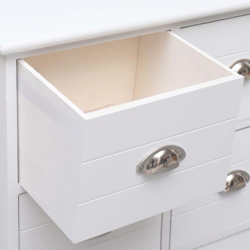 Sideskab med 6 skuffer 60 x 30 x 75 cm kejsertræ hvid