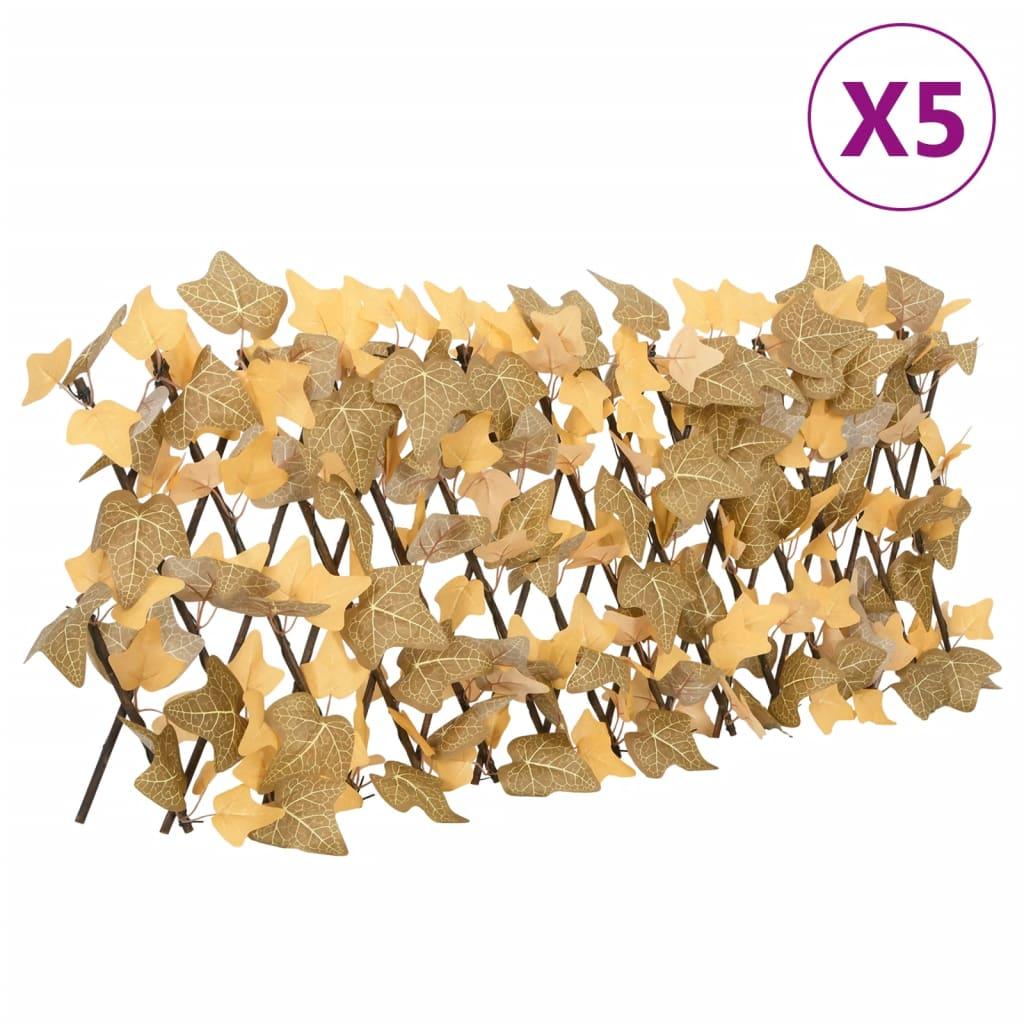 Espalierer med kunstige ahornblade 5 stk. 180x30 cm orange