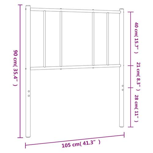 Sengegavl 100 cm metal sort