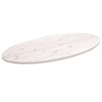 Bordplade 100x50x2,5 cm oval massivt fyrretræ hvid